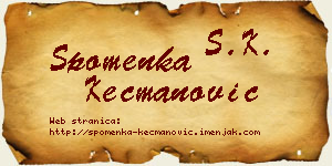 Spomenka Kecmanović vizit kartica
